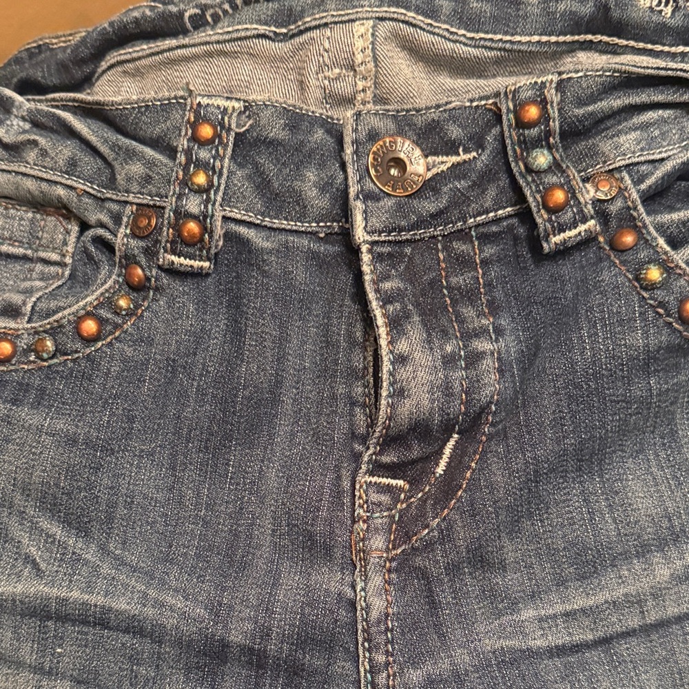 Cowgirl Tuff Fly Free Blue Women’s Denim Jeans with Stud Detail